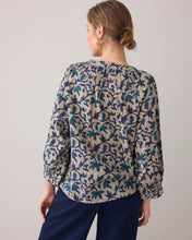 Afbeelding in Gallery-weergave laden, 3/4 sleeve top Block Print 2s3120-12212 000480 - Navy noir
