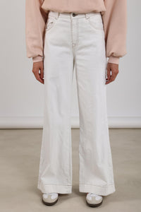 Abby Pants Denim Embroidery NKF09051 17 Off White