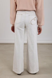 Abby Pants Denim Embroidery NKF09051 17 Off White