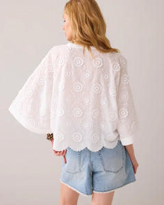 Blouse 3D flower 2s3286-12183 000110 - White
