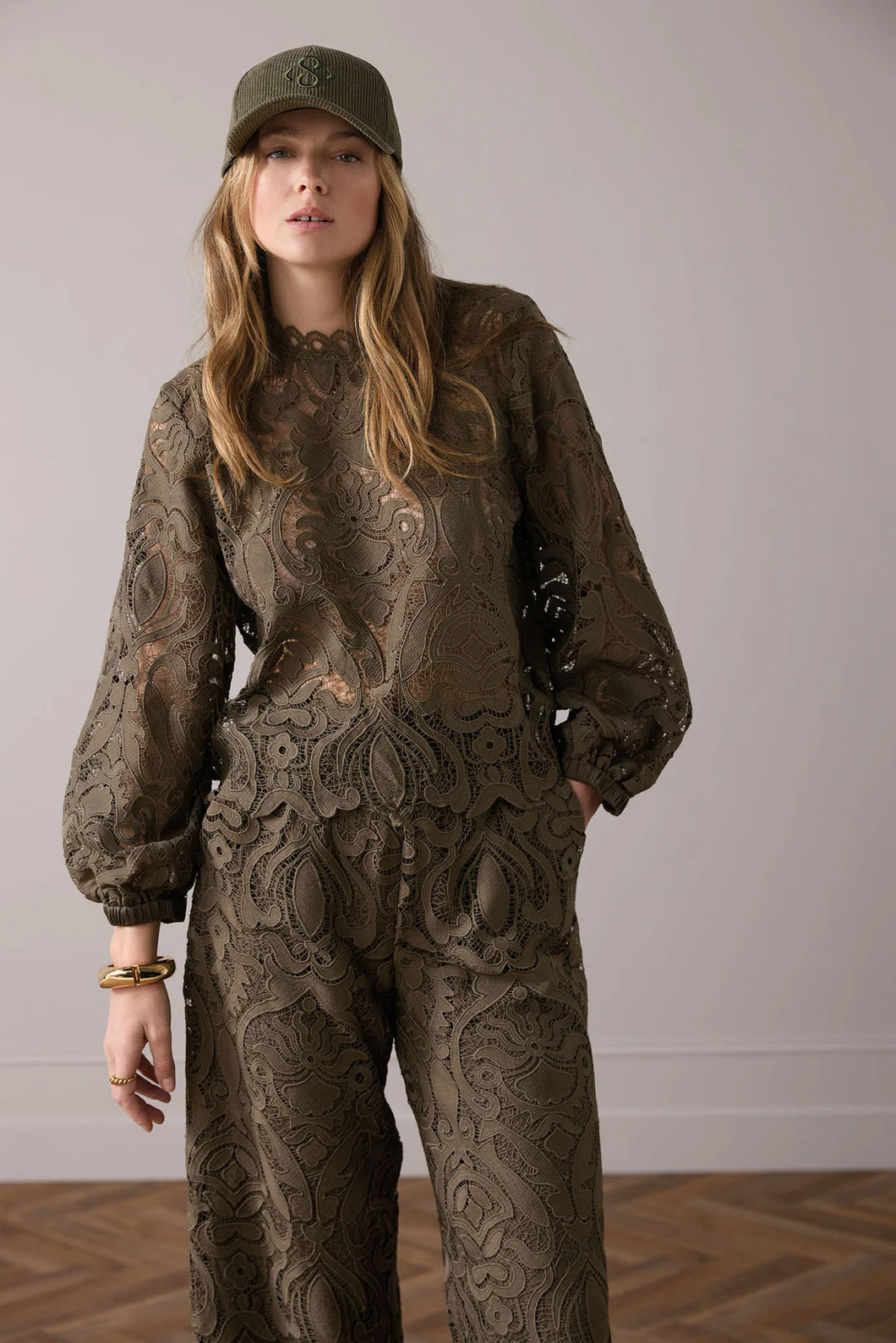Blouse Lace 2s3220-12182 000655 - Dark camo