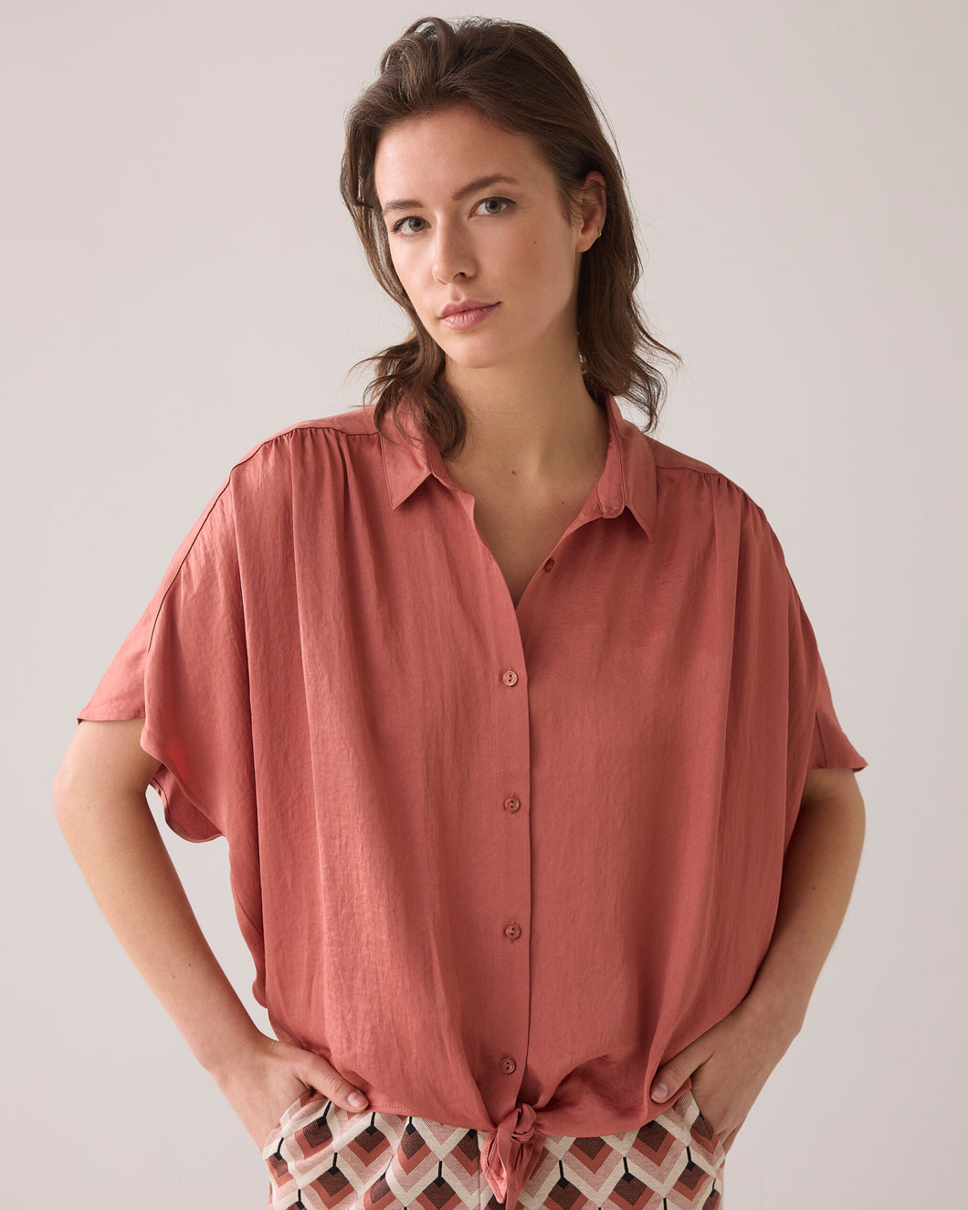 Blouse batsleeves silky touch 2s3236-11817 000505 - Sephia Blush