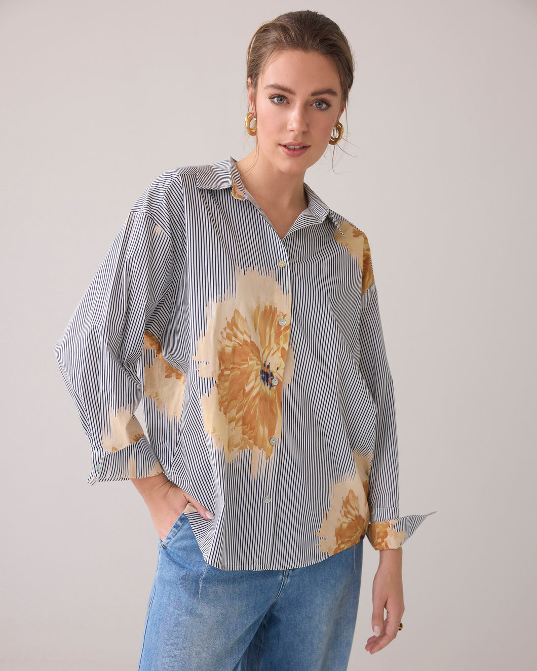Blouse flowers and stripes 2s3239-12168 000120 - Multicolour