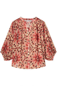 Blouse tie dye flower 2s3084-11972 555 Bright Coral