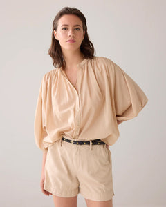 Blouse wide cotton viscose 2s3316-12173 000707 - Sesame