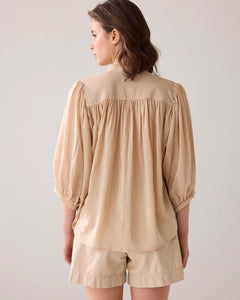 Blouse wide cotton viscose 2s3316-12173 000707 - Sesame
