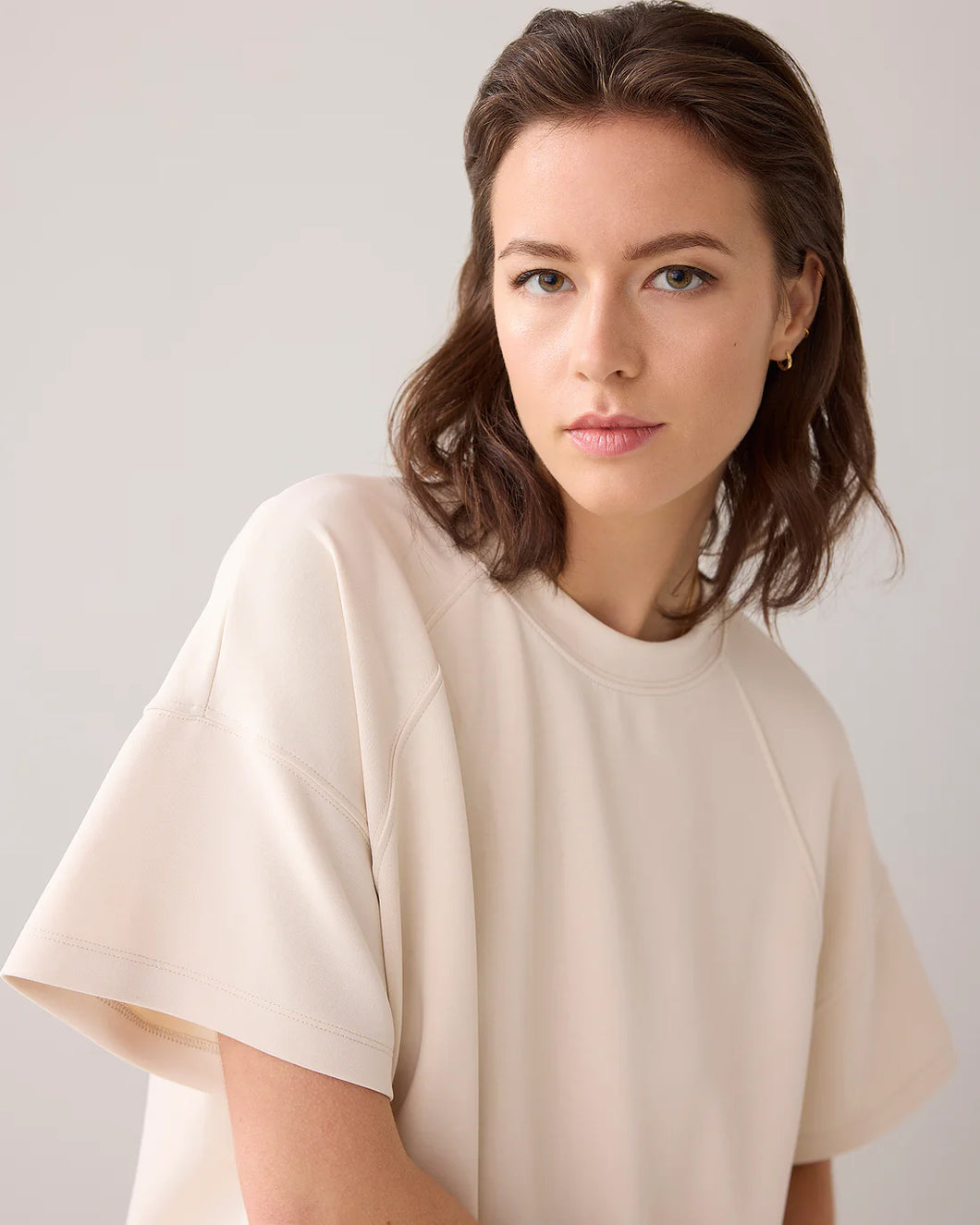 Boxy sleeveless top scuba 3s5144-30689 000122 - Ivory