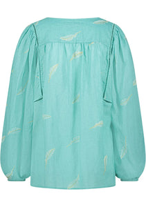 Cecile Blouse Feather  SS240451062 Turquoise