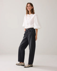 Cocoon fit black cotton jeans 4s2746-5181 000499 - Black denim