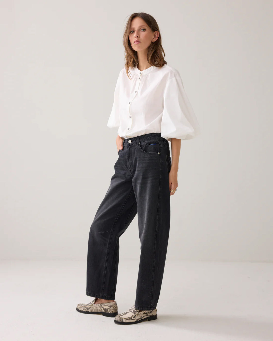 Cocoon fit black cotton jeans 4s2746-5181 000499 - Black denim