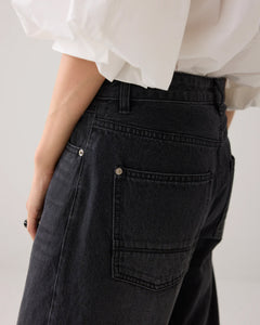 Cocoon fit black cotton jeans 4s2746-5181 000499 - Black denim
