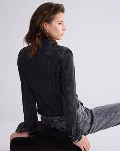 Denim jacket black stretch denim 1s1207-5171 000499 - Black denim