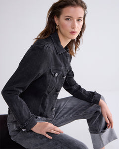 Denim jacket black stretch denim 1s1207-5171 000499 - Black denim