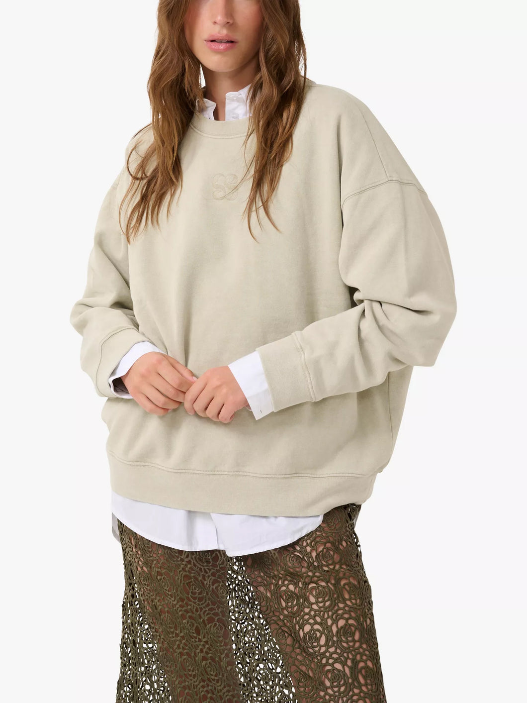 DiegoMW Logo Emb. Sweat 10704891 107037 Sandy Green
