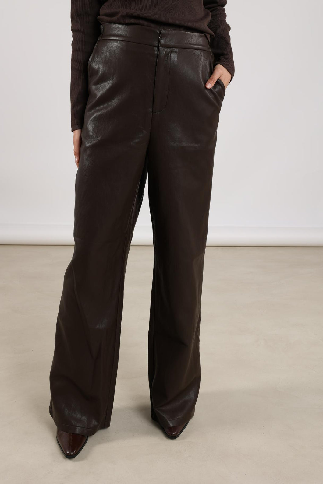 Fenna Pants NKF09007 268 Dark Chocolate