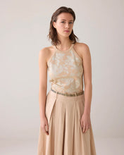 Afbeelding in Gallery-weergave laden, Halter rib top printed 3s5157-30691 000707 - Sesame
