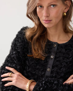 Jacket 3D Flowerfluffy 2s3365-12322 000990 - Black