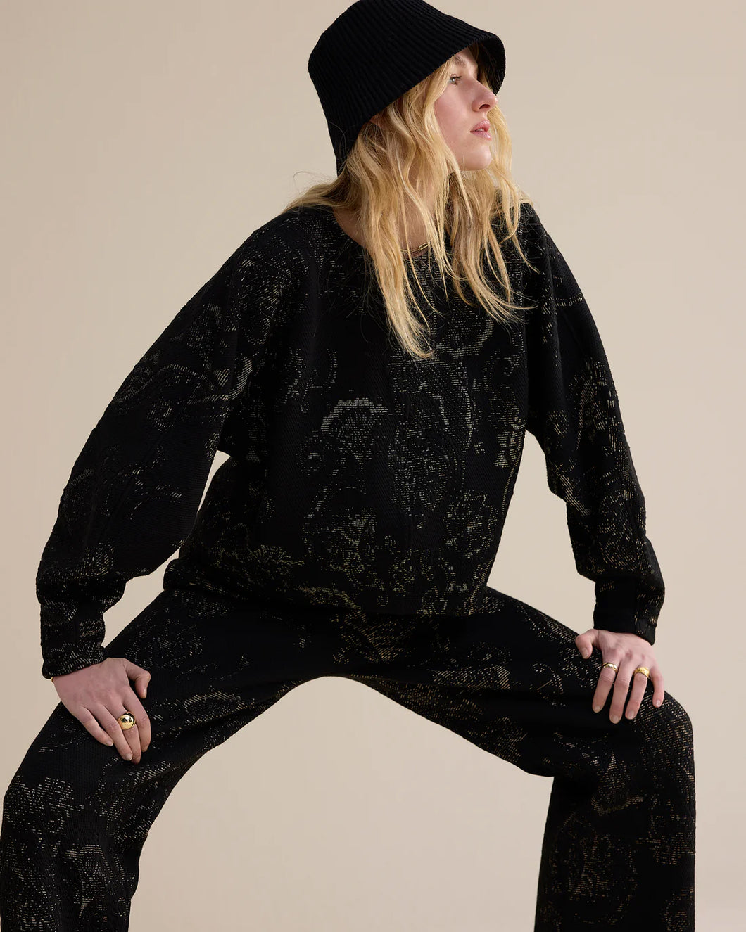 Jersey Ornamental jacquard 3s5215-30735 000990 - Black