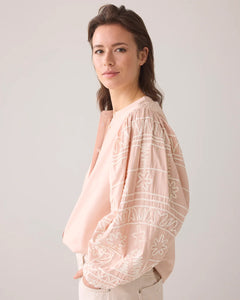 Longsleeve blouse Tape Embroidery 2s3229-12007 000504 - Rose smoke