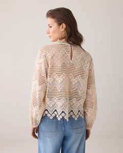 Longsleeve top Lace 2s3220-12182 000702 - Pebble beige