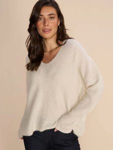 MMThora V-Neck Knit 153900 180 Ecru