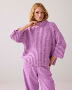 Oversized sweater cushy wool blend 7s7940-70034 000315 - Sheer Violet