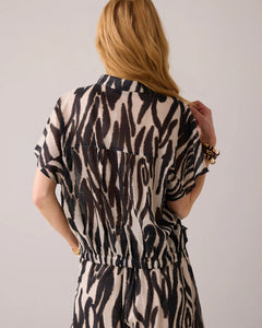 QUINTY: Blouse faded zebra print 2s3307-12226 000120 - Multicolour
