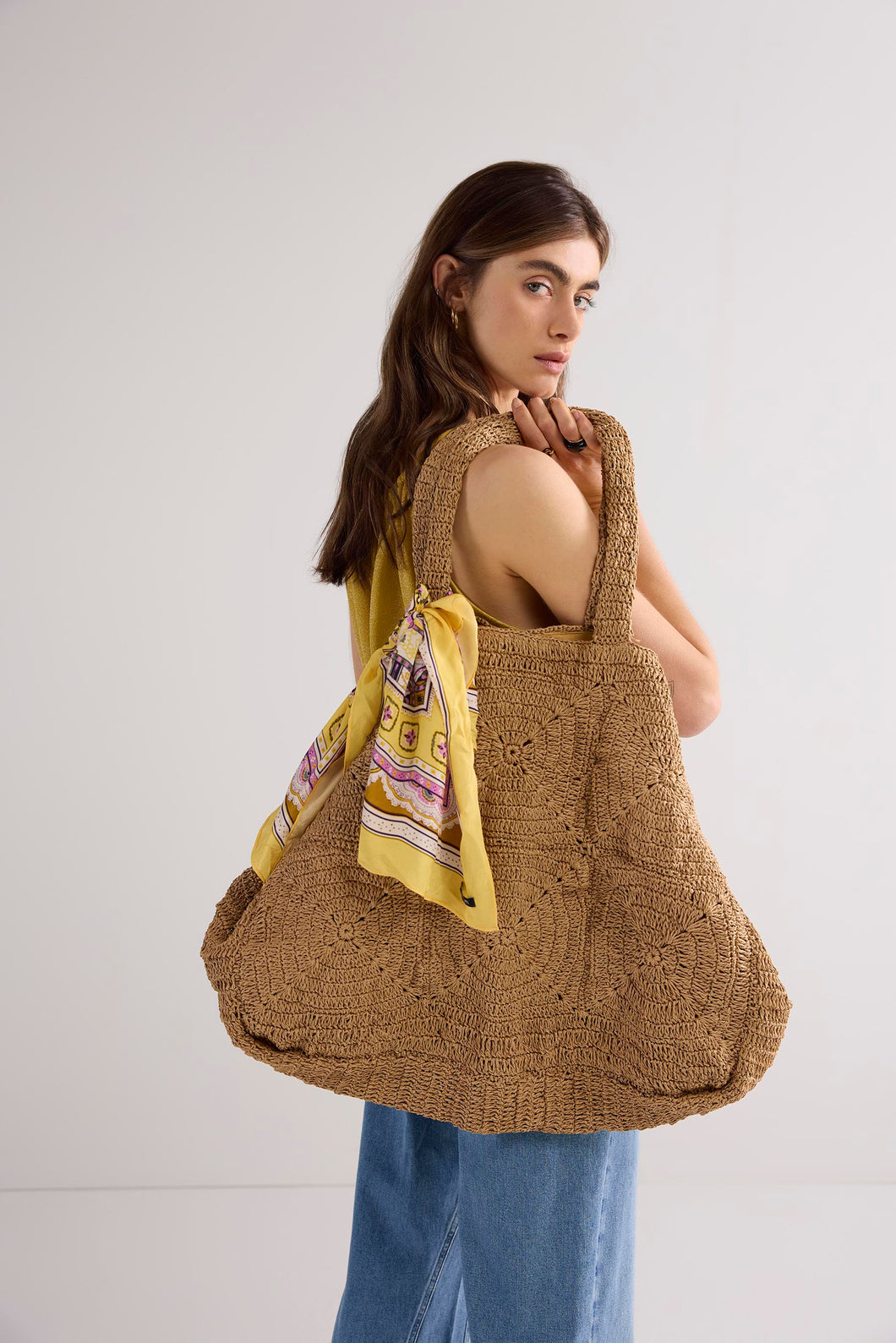 Raffia bag 8s1037-8571 000707 - Sesame