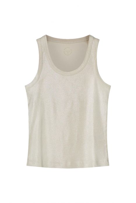 Rib tanktop cotton rib 3s4873-5138 122 Ivory