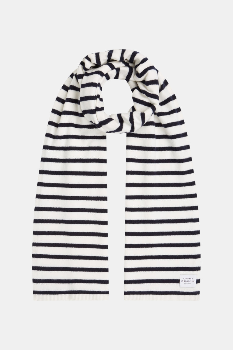 Scarf stripe W25B359 05-55 ecru navy