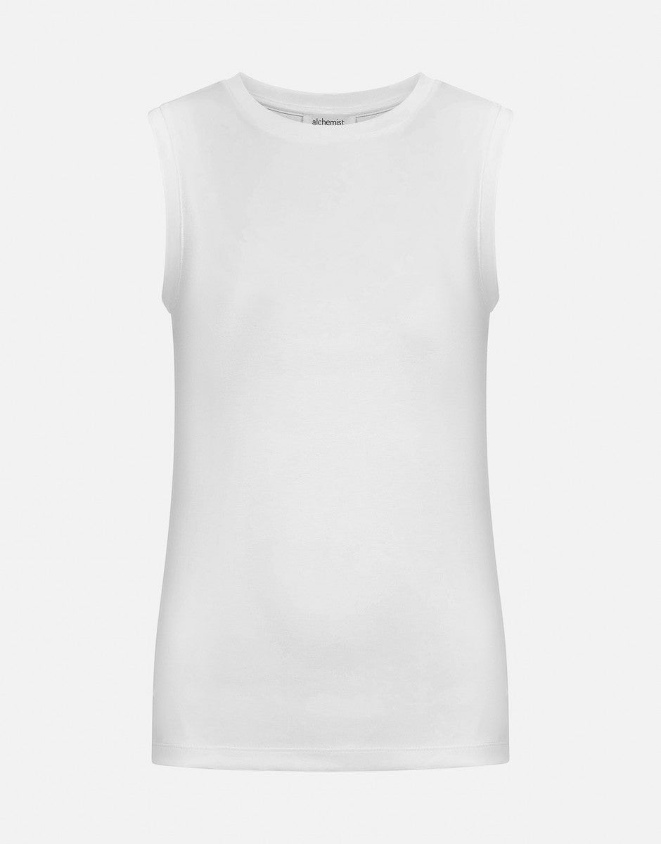 Shell sleeveless top A41-OT0161 Q10 White