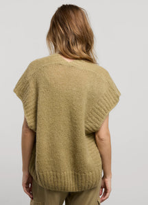 Sleeveless cardigan mohair blend knit 7s5814-7956 616 Green Lentil