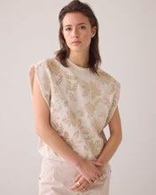 Afbeelding in Gallery-weergave laden, Sleeveless embellished sweatshirt 3s5108-30656 000702 - Pebble beige
