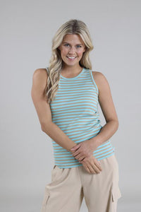 Stefania Singlet Striped  SS241072012 Turquoise/Sand