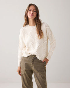 Sweater comfy viscose blend knit 7s7945-70041 000122 - Ivory