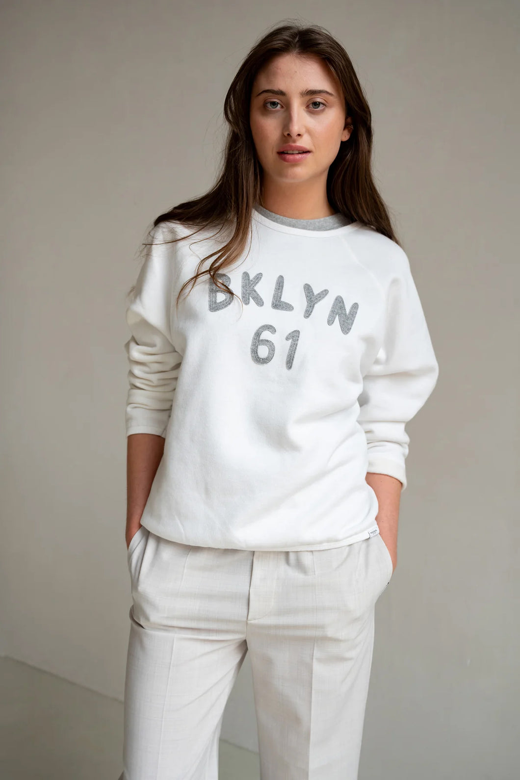 Sweater print S25T1145 01 white