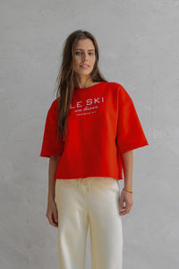 Sweater print W25F1702 330-05 tomato ecru