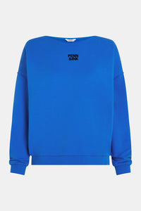 Sweater print W25F1703 530-90 royal blue black