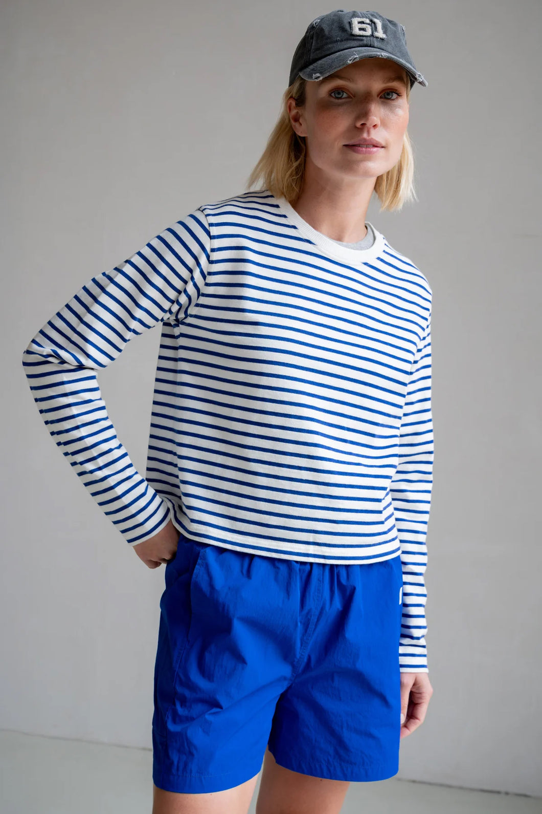 Sweater stripe S25F1628 05 ecru