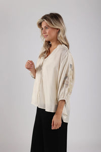 Tina Blouse Embroidery NKS02097 17 Off White