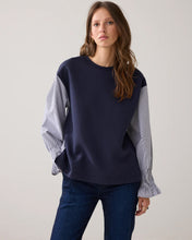 Afbeelding in Gallery-weergave laden, Top Sweat woven mix 3s5188-30634 000495 - Midnight blue
