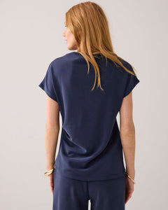 Top Washed modal scuba 3s5179-30606 000495 - Midnight blue