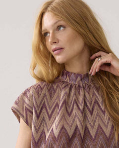 Top Zig zag lurex  3s5177-30718 000315 - Sheer Violet