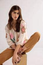 Afbeelding in Gallery-weergave laden, Top solid satin embroidered 2s3287-12064 000122 - Ivory
