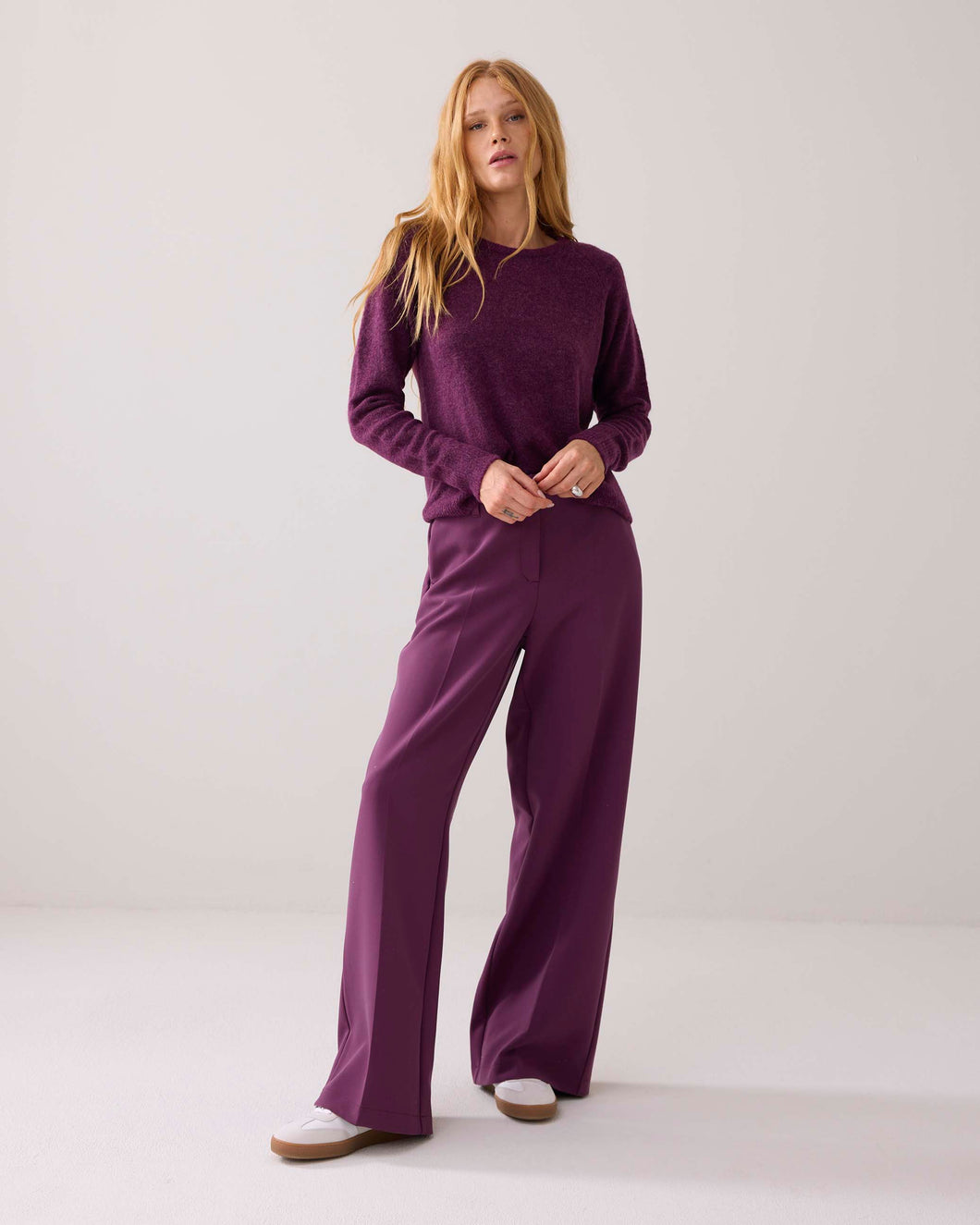Trousers Foam uni, inseam 82cm 4s2369-11680 000324 - Wineberry