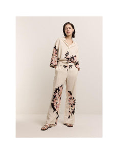 Trousers big flowers 4s2623-12028 000122 - Ivory