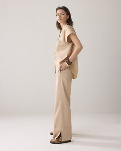 Trousers long cotton stretch 4s2809-11816 000707 - Sesame
