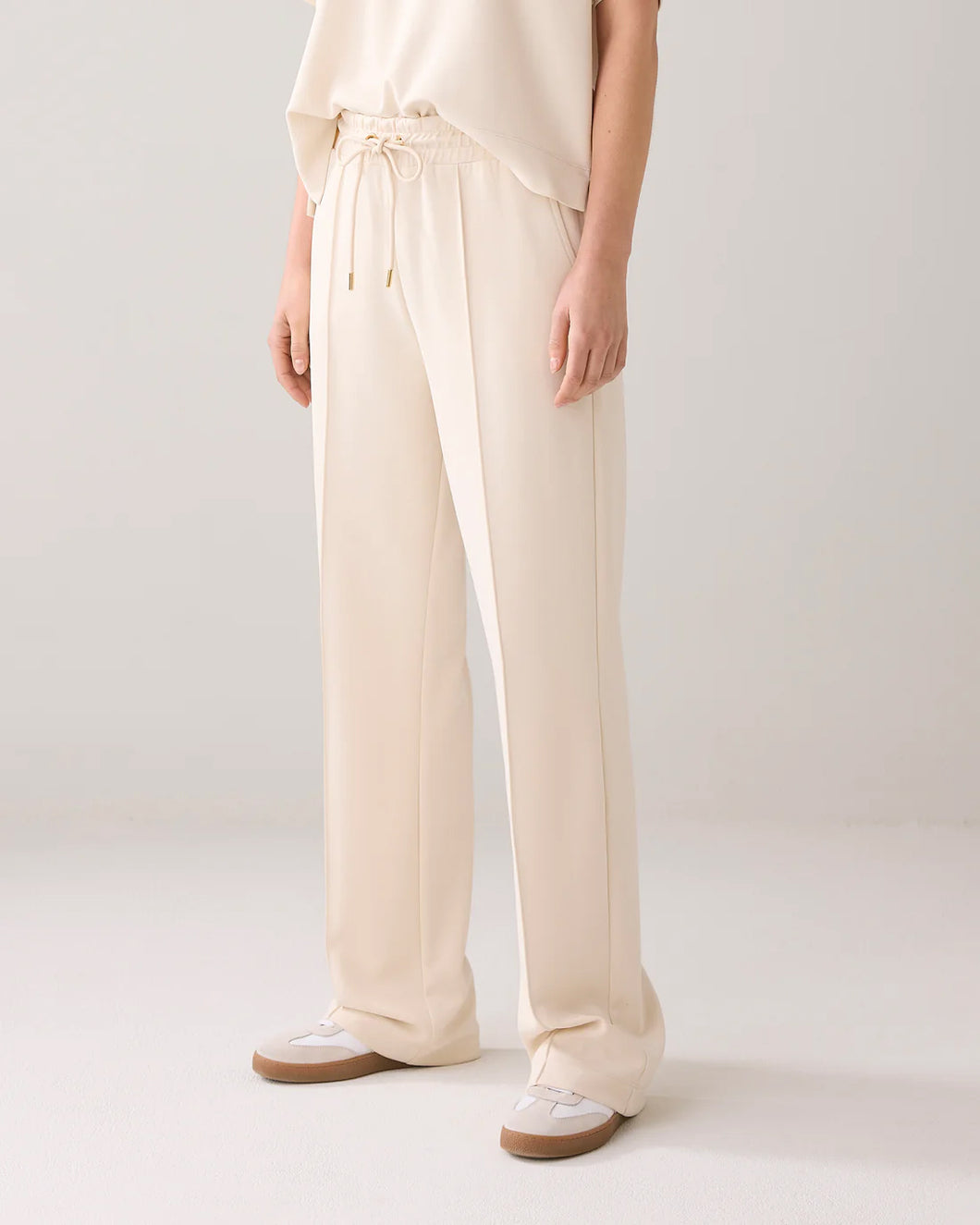Trousers washed modal scuba 4s2847-30689 000122 - Ivory