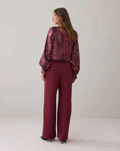 Trousers wide Fluid 4s2477-11851 000558 - Merlot