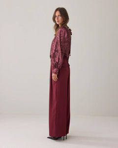 Trousers wide Fluid 4s2477-11851 000558 - Merlot